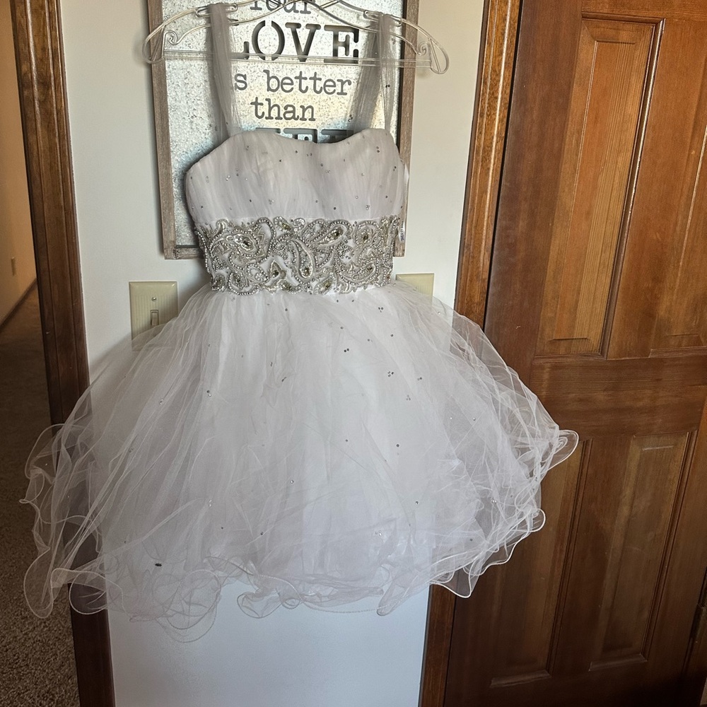 Short White Sherri Hill Dress Size 2